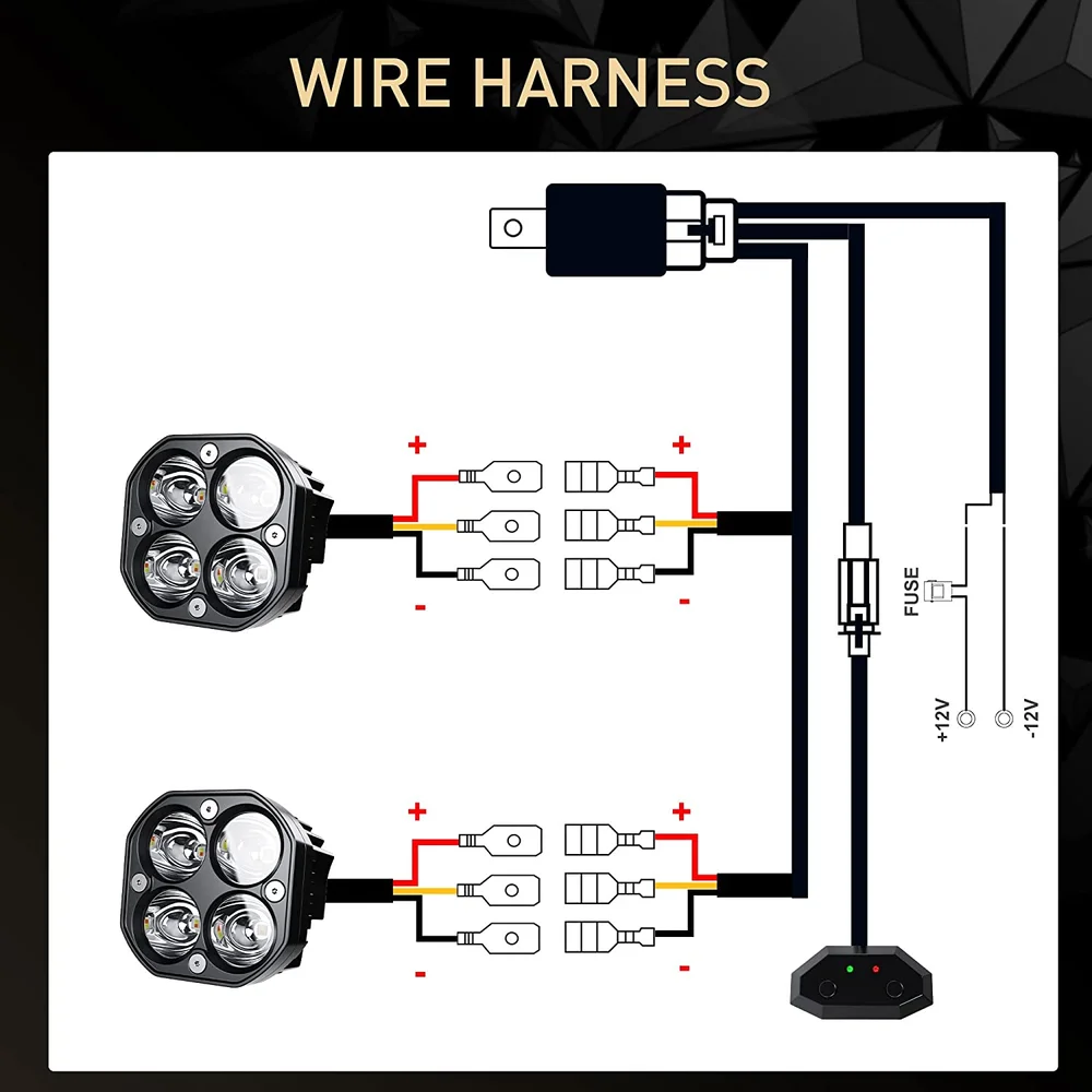 20000LM 3inch Led Spot Work Light 12V24V Fog Lights Driving Offroad 4X4 4WD LedSpotlight for Truck Car ATV SUV ATV UAZ Moto