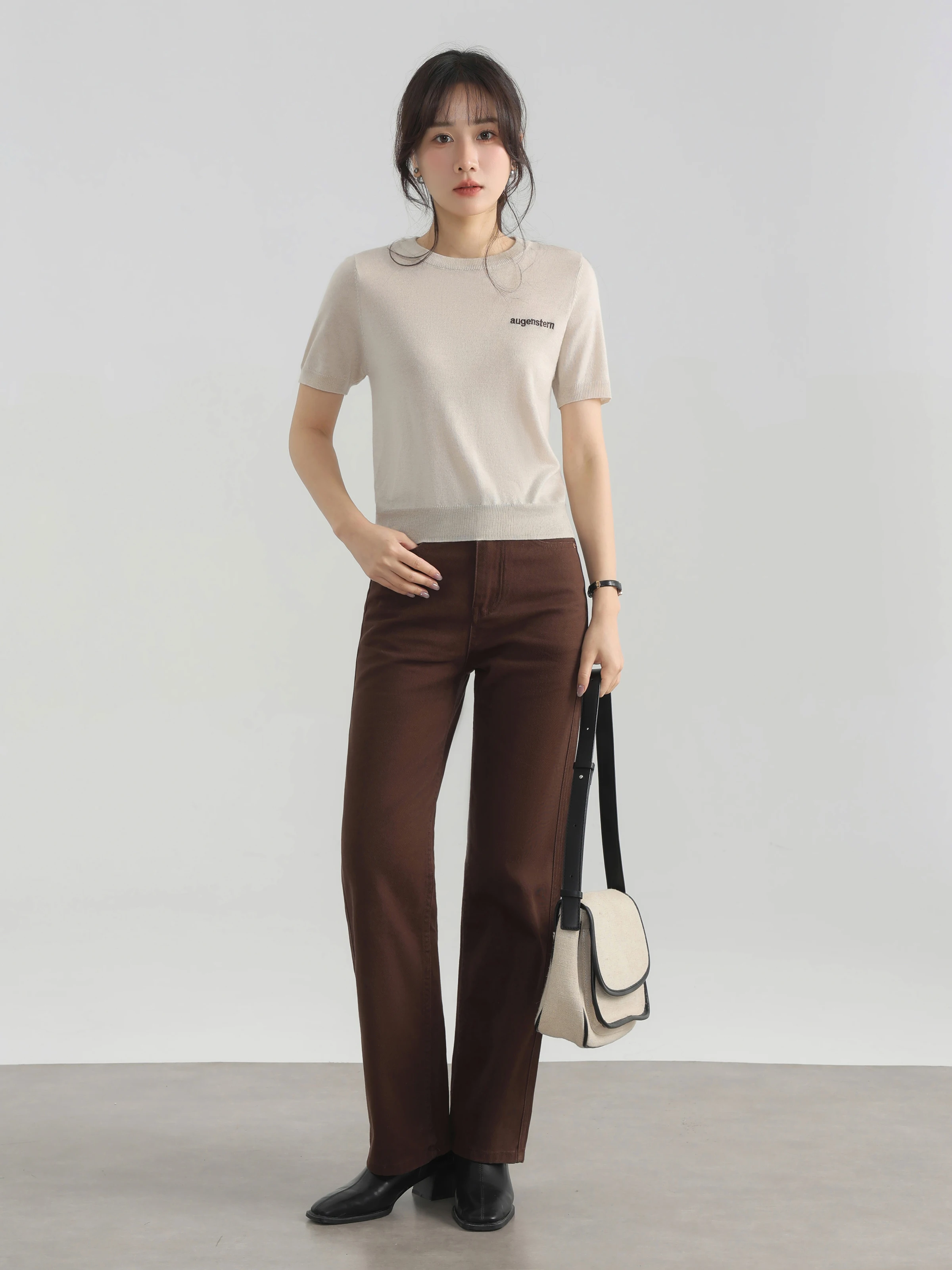 جينز مستقيم عتيق عالي الخصر وواسع الساق من قماش الدنيم سروال نسائي فضفاض غير رسمي أمريكي بنطلون ميلارد أنيق طويل قيعان الزي #5