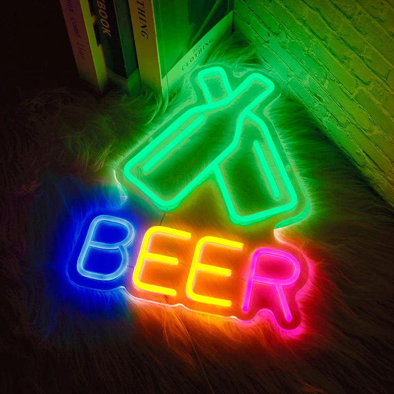 

Beer Led Neon Sign Shop Bar Restaurant Hotel Decorative Light Neon Bedroom Wall Kitchen Personalized Decor Night Light USB