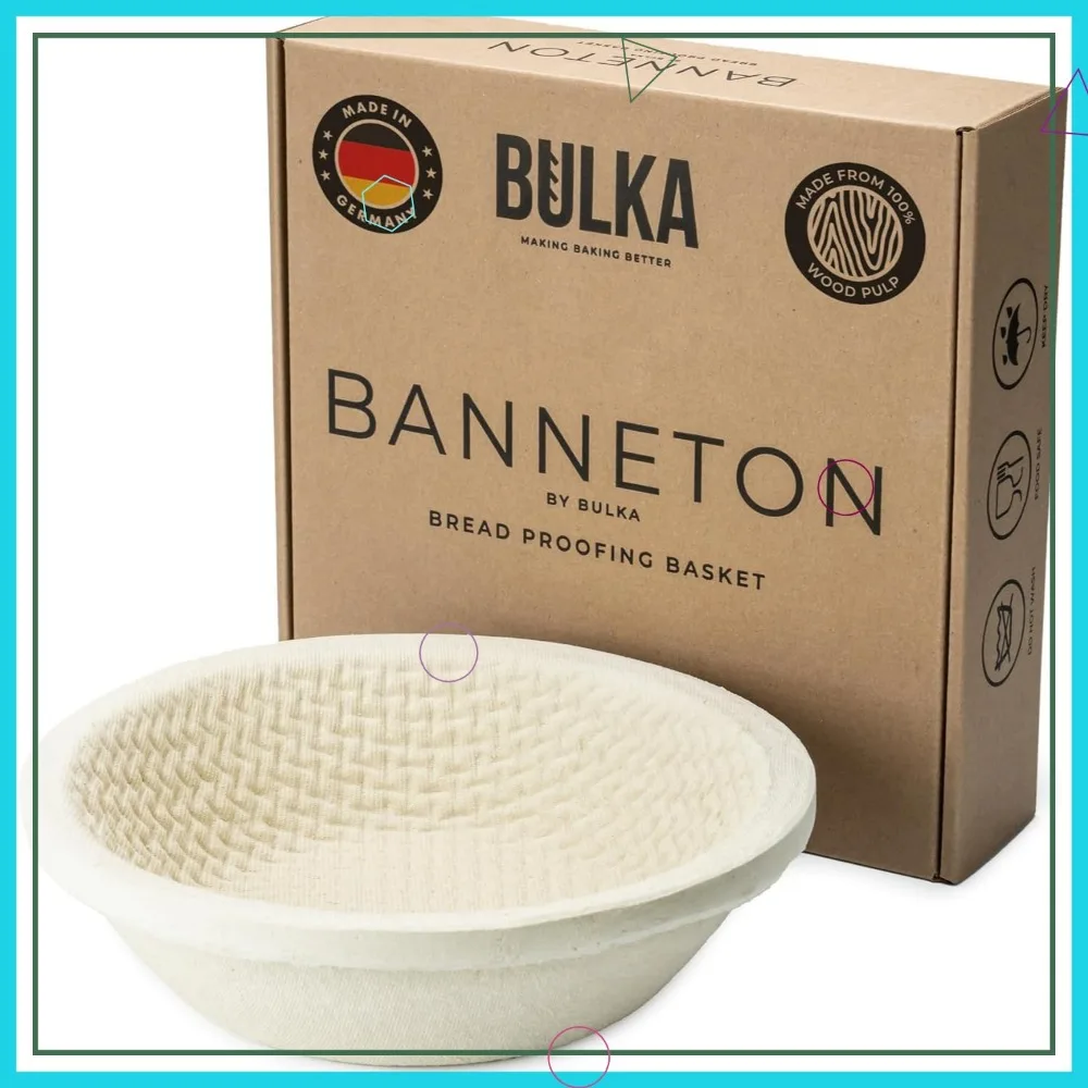 

Большая 9-дюймовая круглая корзина для расстойки хлеба, вмещает тесто весом 1 кг, антипригарный и экологически чистый материал из древесной массы