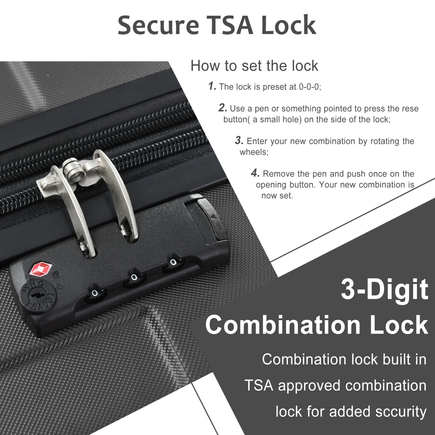 

Hardshell Luggage, Lightweight Durable ABS Suitcases with Double Wheels TSA Lock 20'' (Single Luggage)