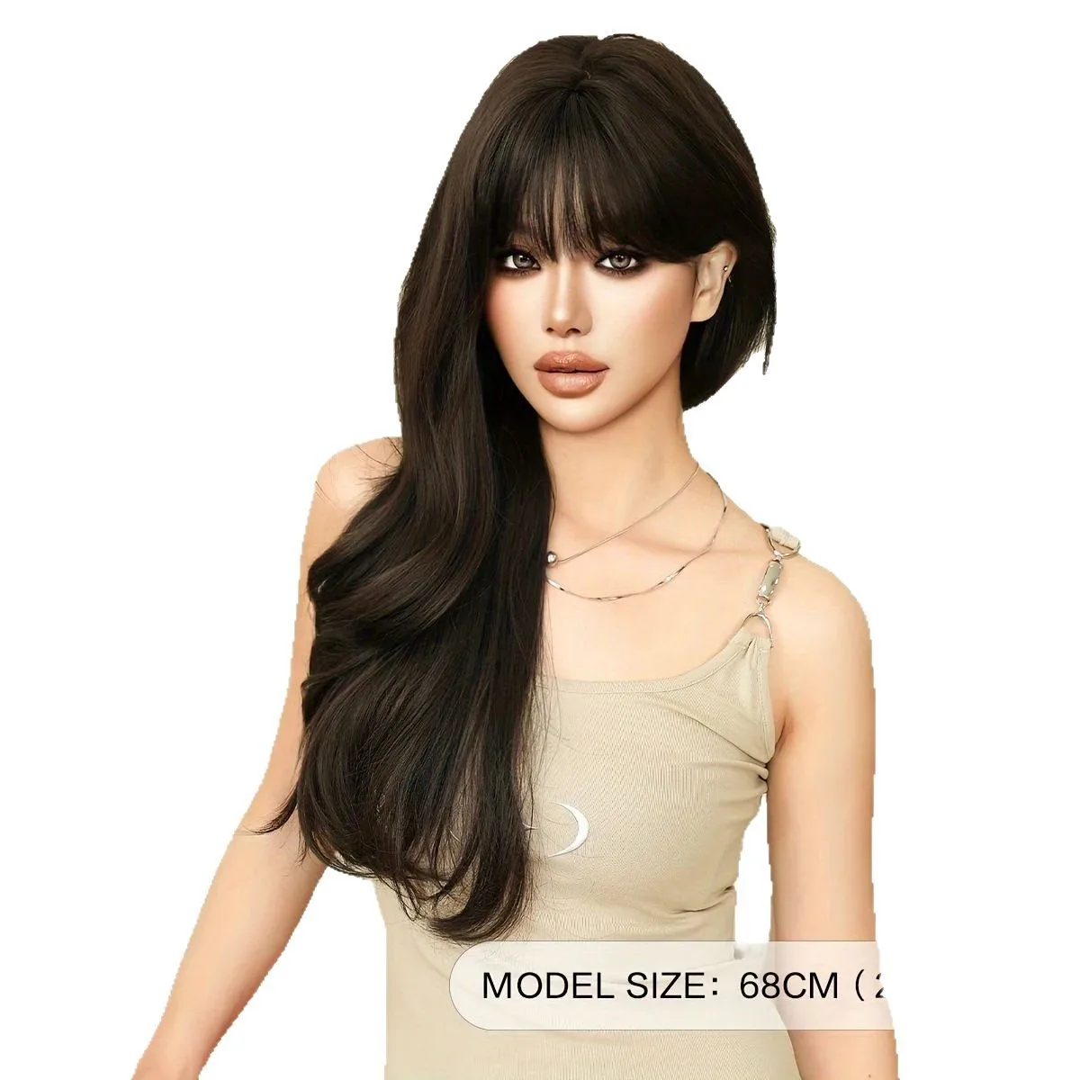 Longo encaracolado peruca completa para mulheres longo cabelo ondulado diário natural francês ondas grandes imitação completa peruca de cabelo humano