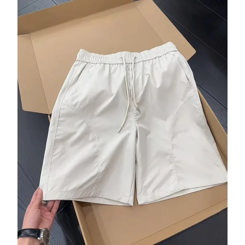 

Мужские летние спортивные шорты темно-синего цвета, с асимметричным кроем, быстросохнущие, из тонкого ледяного шелка, повседневные, в американском стиле, функциональные, тактические.