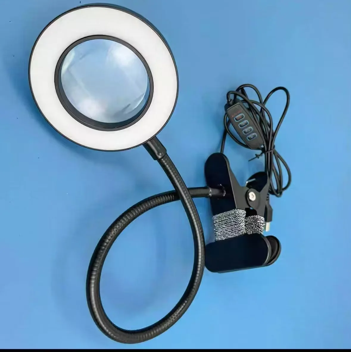 10X Clip-On Magnifying Glass with LED Light for Embroidery Machine Parts