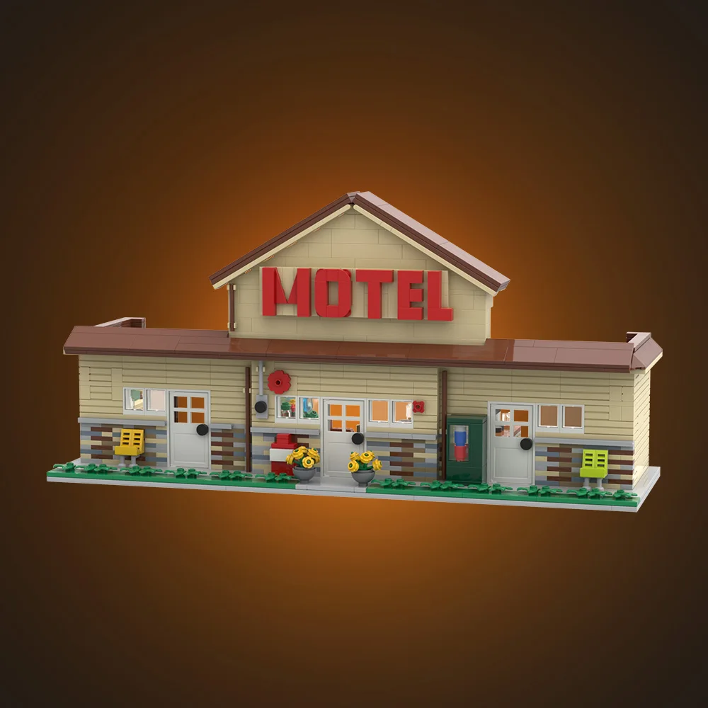 

Gobricks MOC Rosebud Motel Bricks Model Movie Schitt's Creek Building Blocks Architecture Street View Assembly Toys Kids Gifts