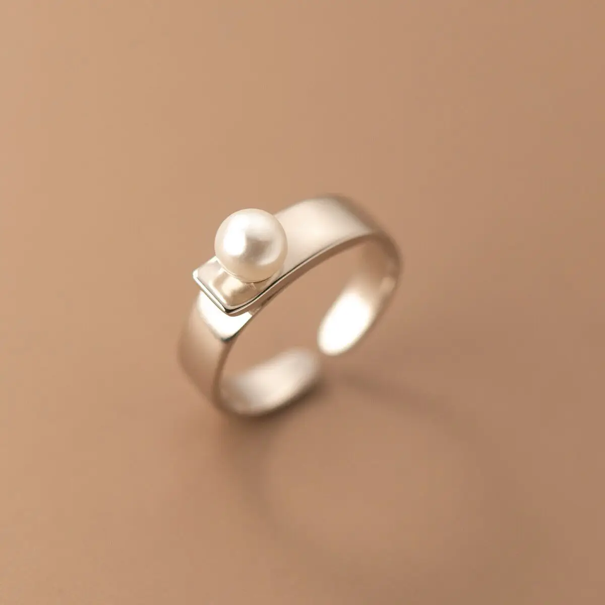 Fashion 925 Sterling Silver Pearl Adjustable Rings For Women Luxury Designer Jewelry Accessories GaaBou