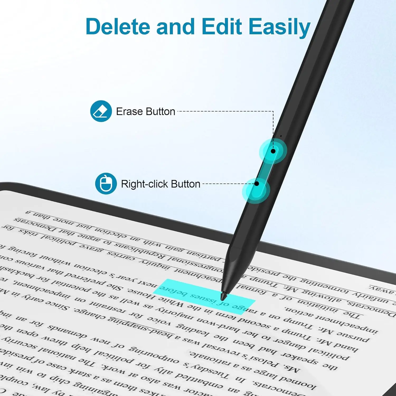 Stylus Pen for Microsoft Surface Pro 12 11 10 9 8 X 7 6 Book Laptop, Touch Pen for ASUS HP Dell Palm Rejection Tablet Pencil 5