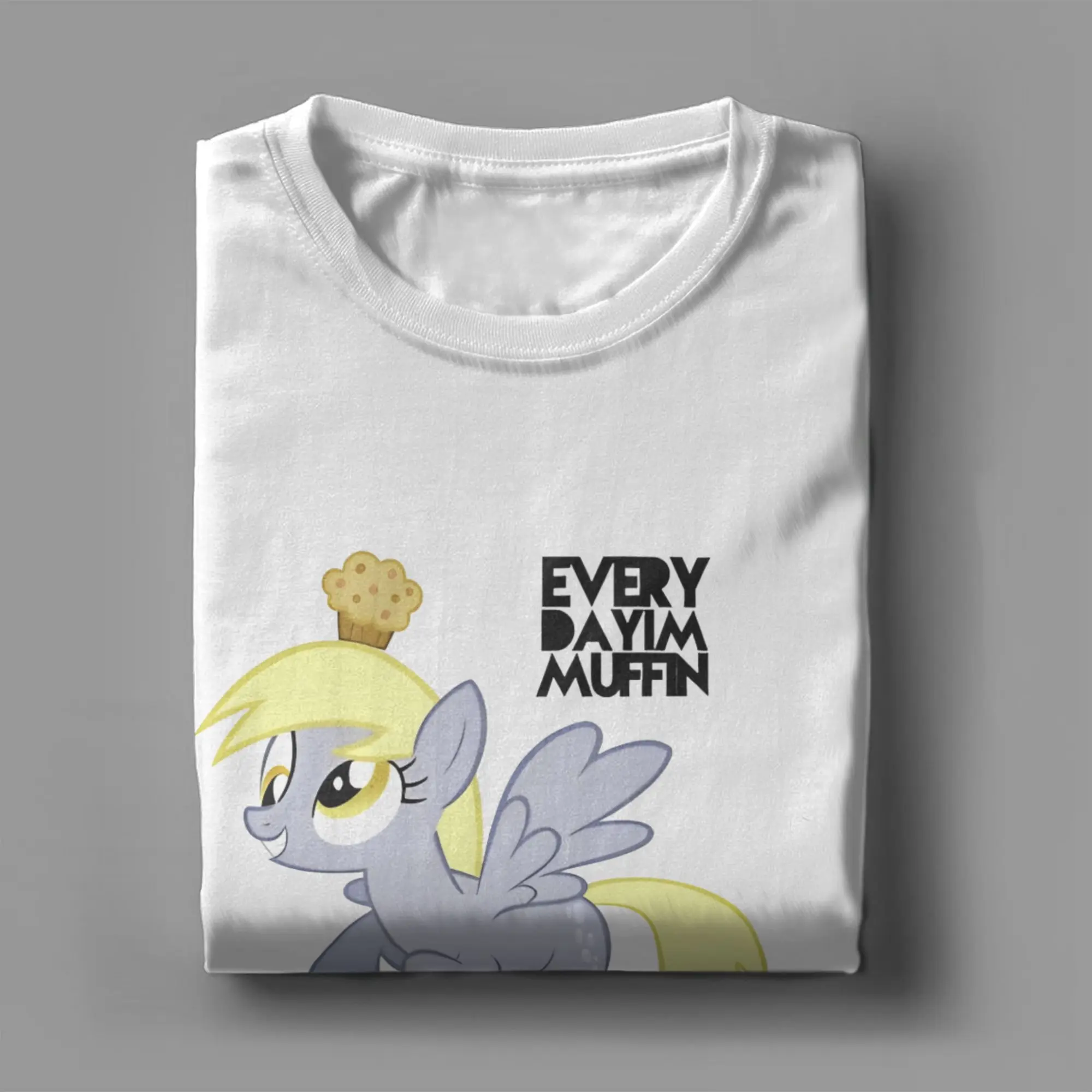 Muffins Derpy Hooves T Shirts Men Cotton Fashion for Male T-Shirts Round Collar Everyday I'm Muffin Tees Short Sleeve Plus Size view 4