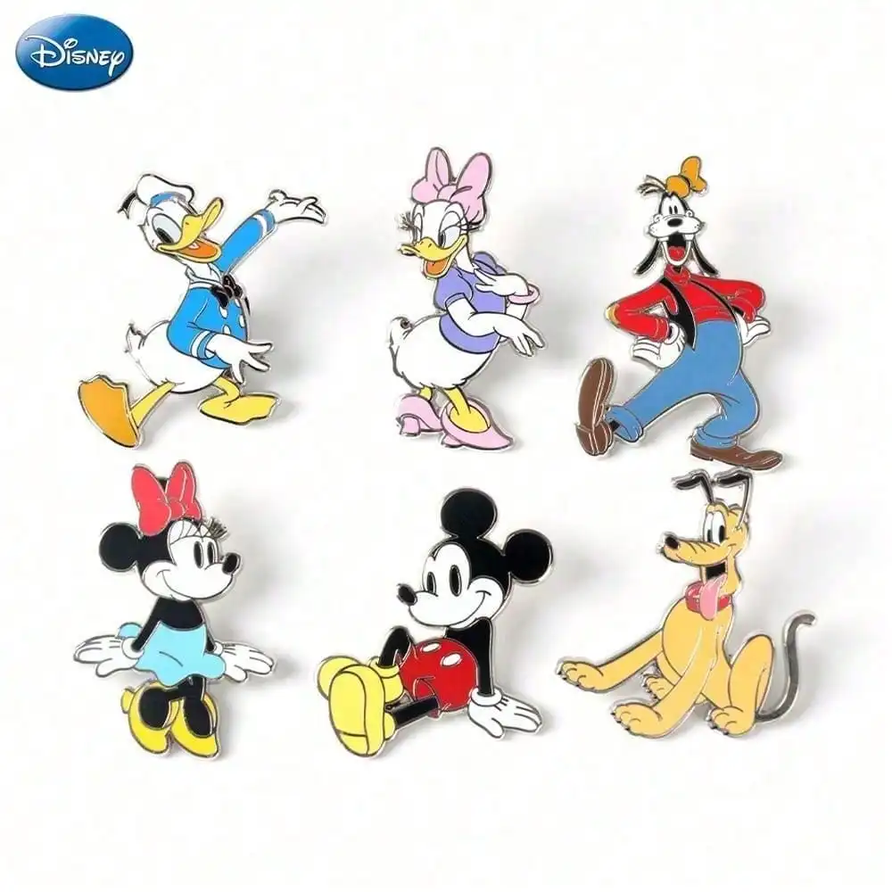 1PC Disney Officially Licensed Mickey Mouse Enamel Pins Bulk Cute Cartoon Button Pins Decorative Badges Clothes Bag Backpack Hat view 4