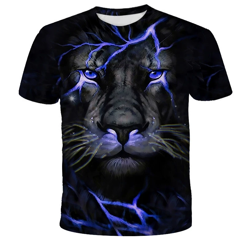 3D Print Wolf/Lion Causal Clothing New Fashion Men Women T-shirt Plus Size S-7XL Summer Streetwear Vintage Harajuku