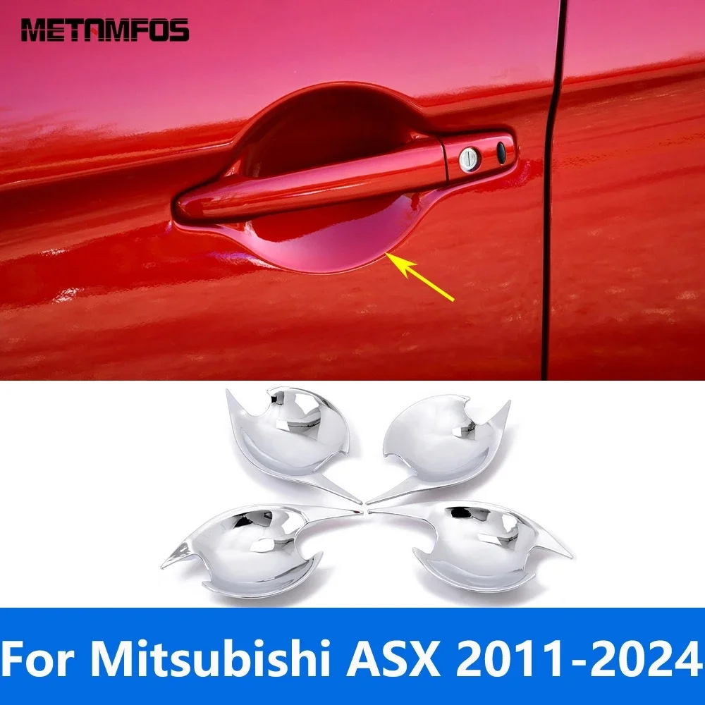 Car Accessories For Mitsubishi ASX RVR Outlander Sport 2011-2023 2024 Chrome Exterior Side Door Handle Bowl Cover Trim Protector