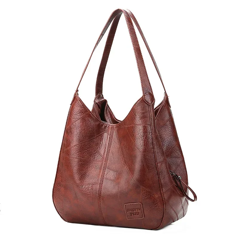 

Fashion Hundred Women's Shoulder Bag Korean Women's Crossbody New Soft Leather Shoulder Handbag Multi-Pocket Retro Color