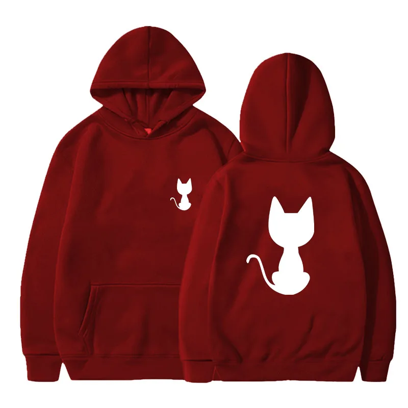 Fashionable new autumn long sleeved printed drawstring pocket loose hooded Korean sweatshirt with drawstring hoodie casual top