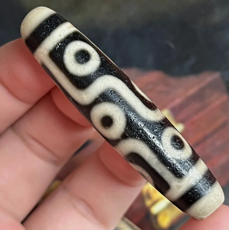 Unique Tibetan Buddhism Agate 9 Eyes Totem Dzi Beads Amulet Pendant ZX1548