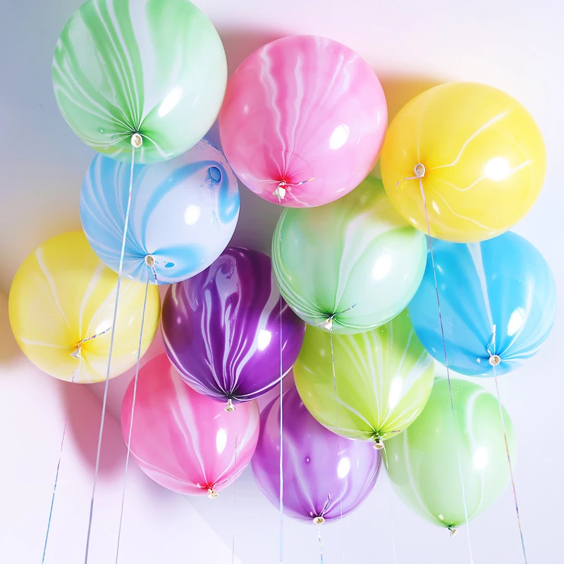 10Pcs 12inch Marble Balloons Birthday Party Latex Ballons Yellow Green Pink Blue Purple Marble Ballon Helium Baby Showe Decor