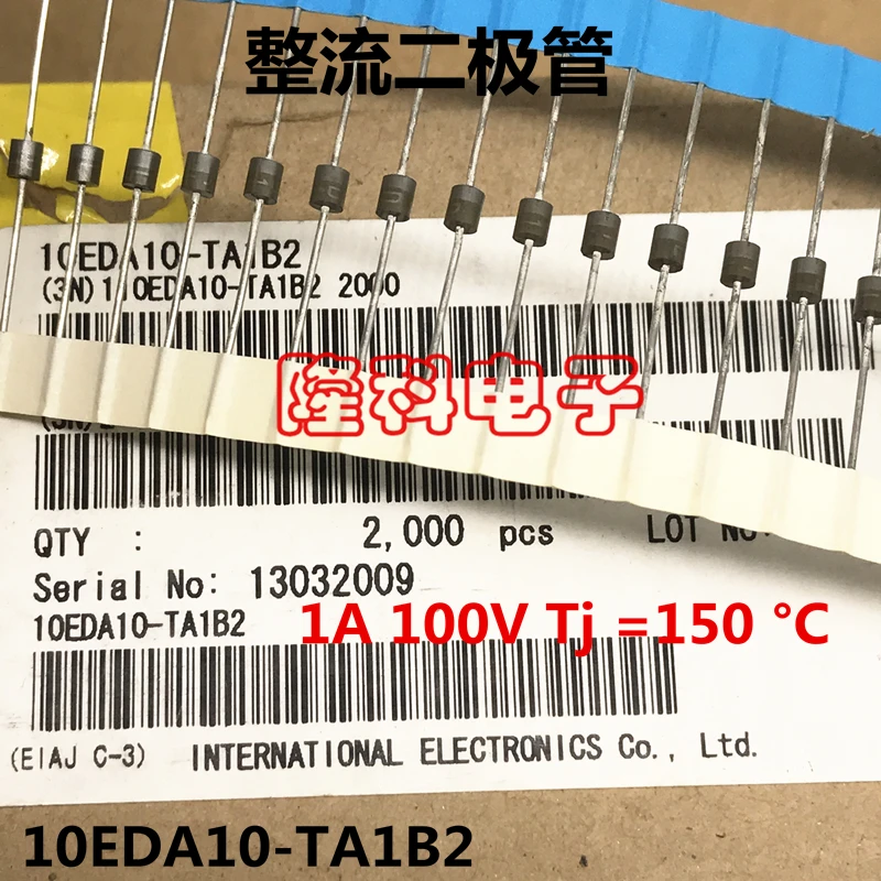 10PCS 100% New original 10EDA10-TA1B2 rectifier diode 1A 100V straight plug 10EDA10 R-1