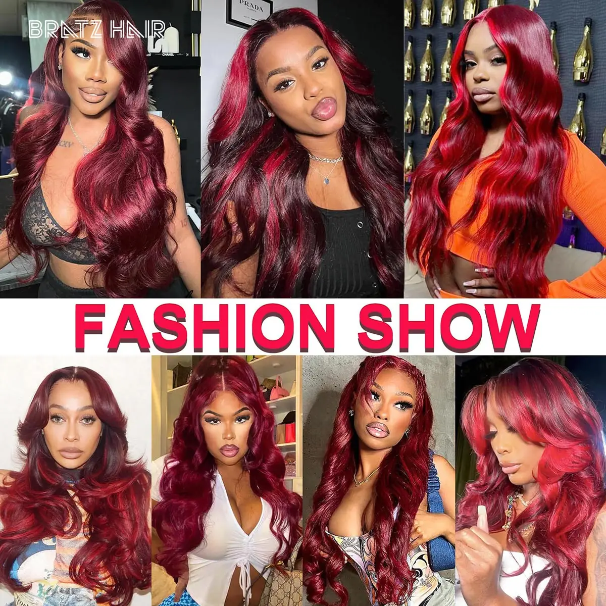 5by5 تسليط الضوء على بورجوندي إغلاق شعر مستعار شعر الإنسان بورجوندي الأحمر تسليط الضوء على شعر مستعار قبل قطعها 13x4 كامل أمامي الجسم موجة غلويليس شعر مستعار