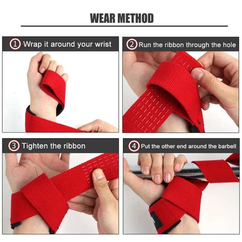 

Light weight Portables Exercise Grip Assist Band For Workout Climbing Gym Polyester Wrist Wraps With Comfortable