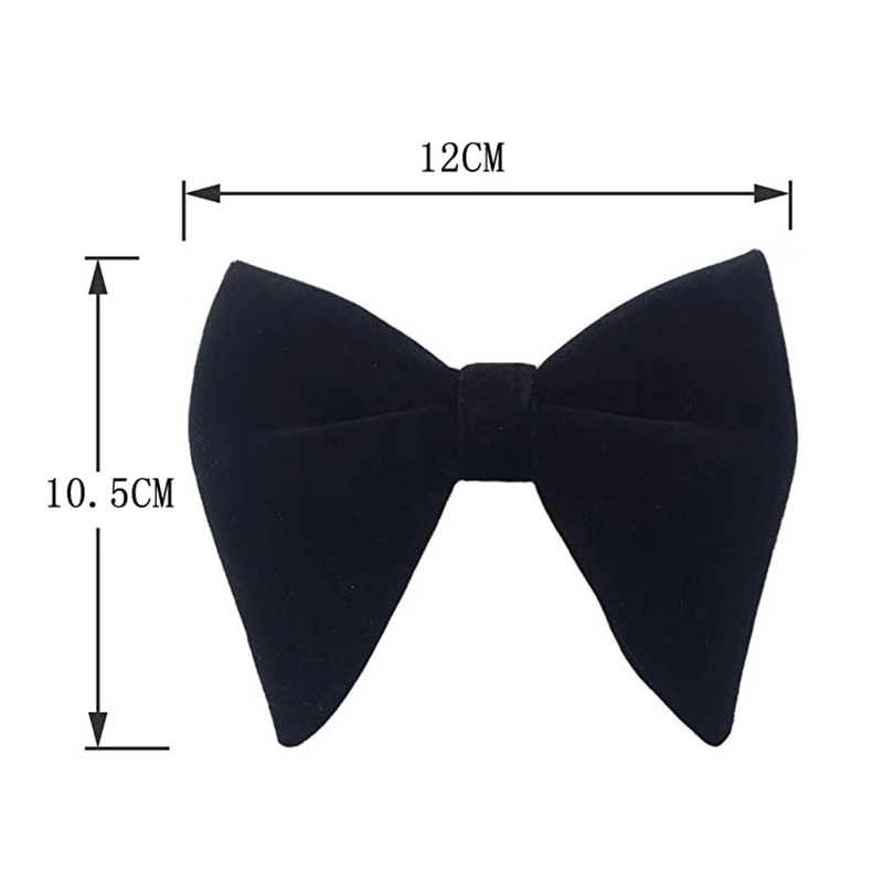 Fashion Velvet Big Bowties Set Women Men Solid Bow Tie Wedding Tuxedo Groom Oversize Bow Knot  Pocket  Square Cravats Cuff-links