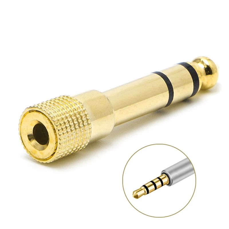 6.5mm 1/4 "plugue masculino para 3.5mm 1/8" adaptador de fone de ouvido estéreo jack fêmea