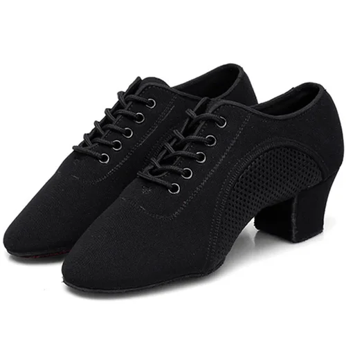Zapatos de baile latino para mujer, zapatos de baile de salón de Jazz para adultos, zapatos de baile de Salsa negros para profesores, zapatillas de entrenamiento modernas para baile de Tango