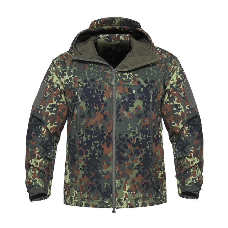 Winter Fleece Coated Jacket Shark Skin Softshell Jacket Men Outdoor Hiking Jacket Camping Fishing Jacket Work Coats Warm Jackets