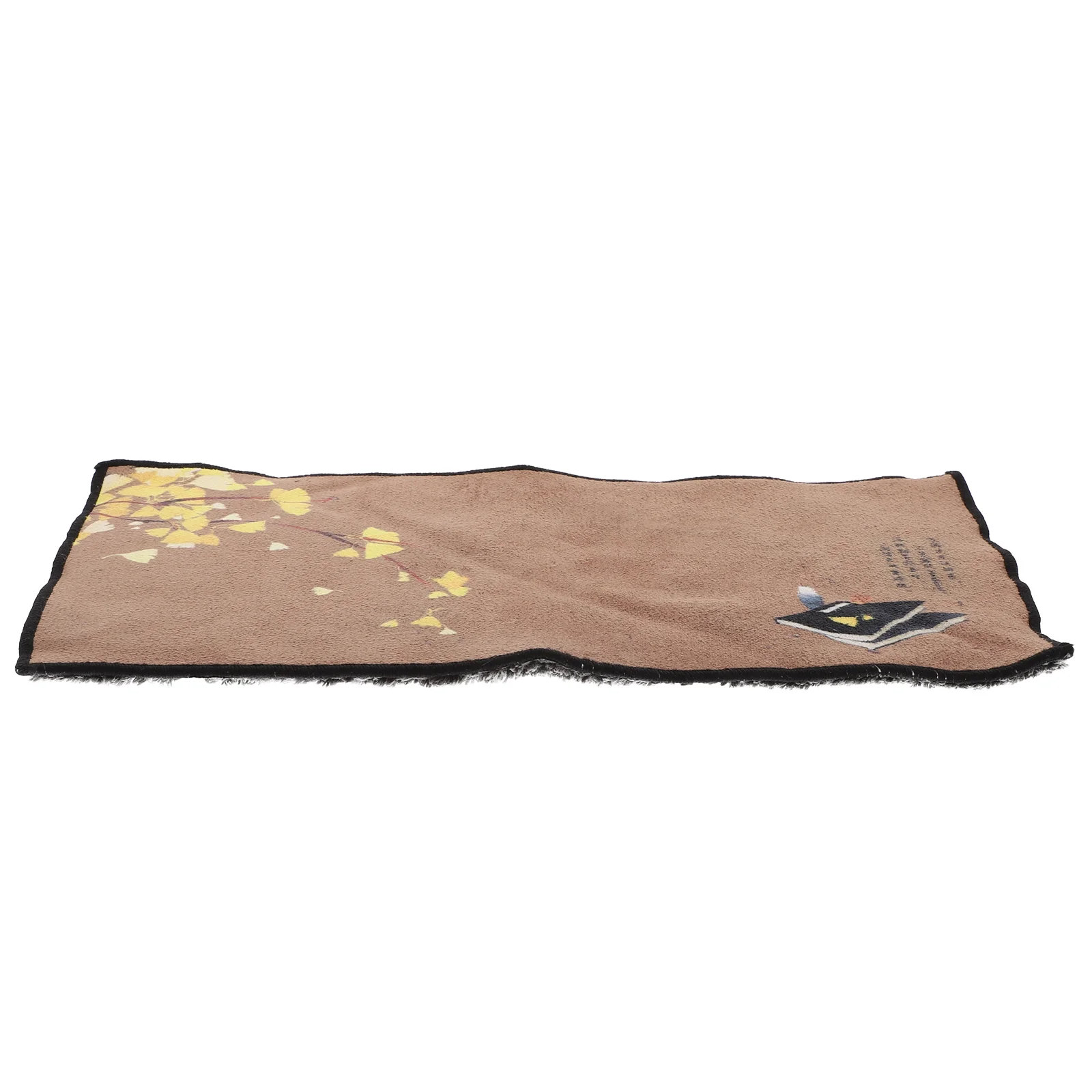 

1pc High End Tea Cloth Kitchen Cotton Napkins Dishes Cleaning Absorbent White Silver Ginkgo Embroidered Home Office Tea