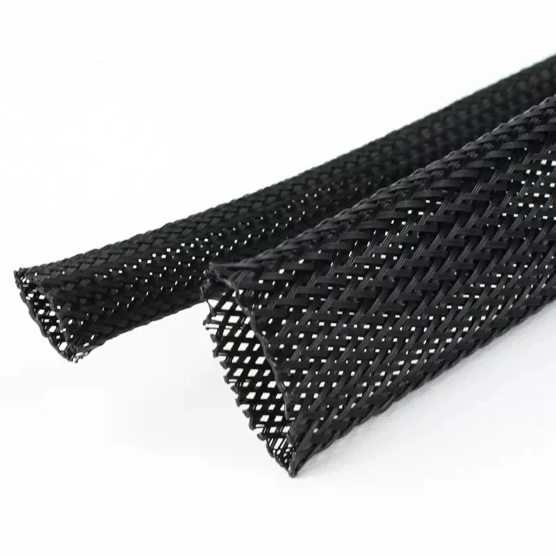 Black PET Braided Cable Sleeving for Wire Protection 2mm to 25mm