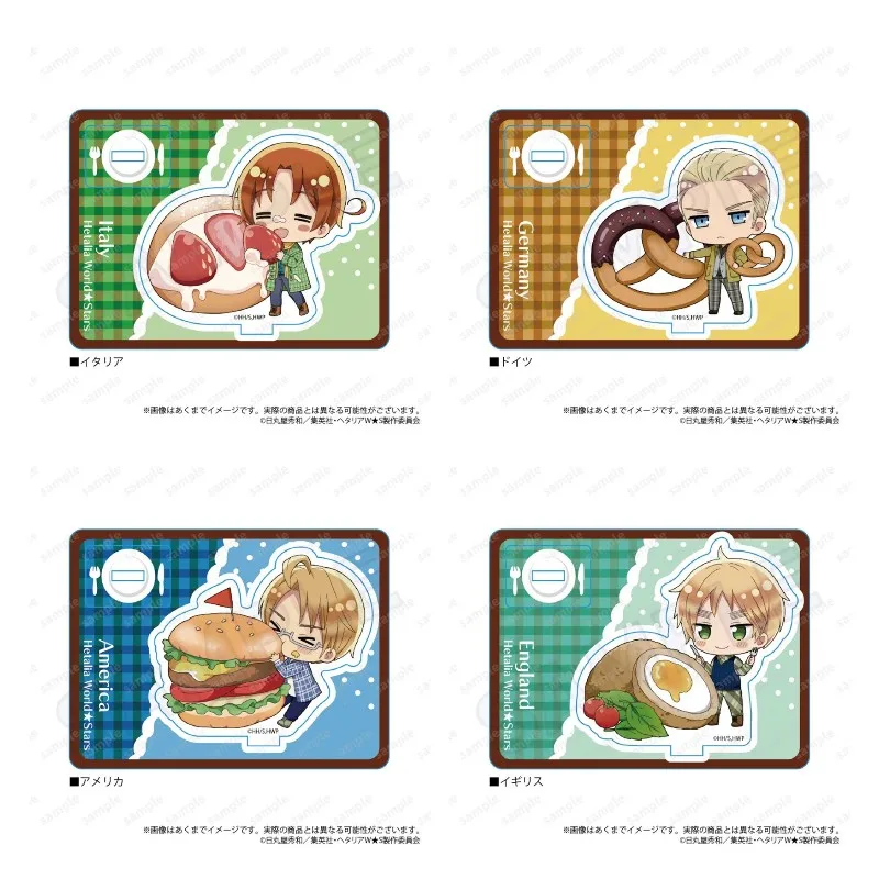 Cartoon Hetalia: Axis Powers Anime Figures Italia Venechiano Ludwig Alfred F. Jones Cute Standing Sign Acrylic Model Xmas Gift