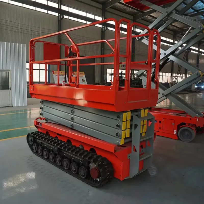 【Best-selling】Electric All Terrain Scissor Lift Platform 4m 6m 8m Crawler Mobile Scissor Lift With CE Certificate