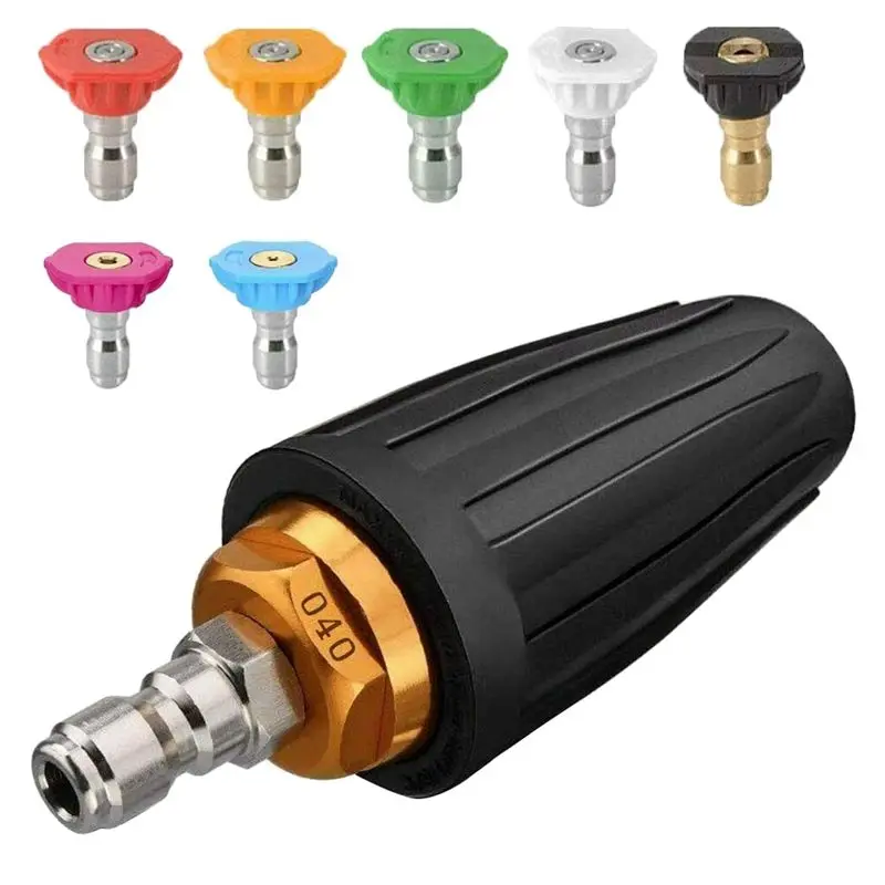 Y50A-3X Turbo Nozzle For Pressure Washer, Rotating Nozzle And 21 Tips, 1/4 Inch Quick Connect, 4000 PSI
