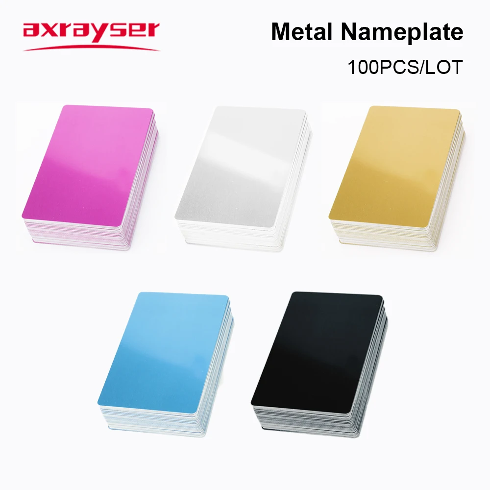 

100PCS Metal Nameplate Black Pink Yellow Blue Sliver 86x54x0.2mm Aluminium Alloy Card for Laser Marking Machine