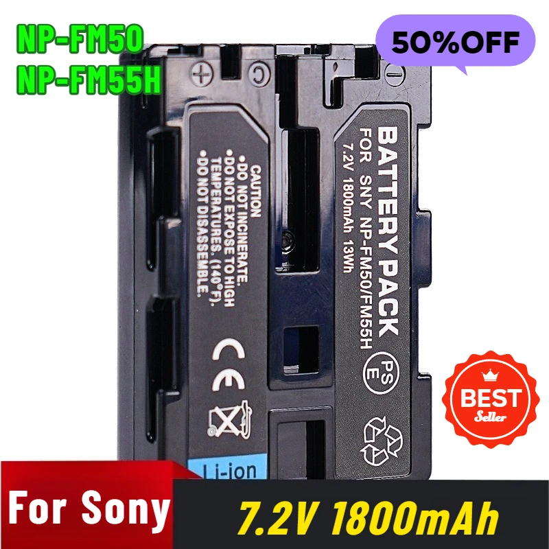

7.2V 1800mAh NP-FM50/NP-FM55H for Sony DSC-S85 S75 F707 F828 S50 S30 Camera Battery