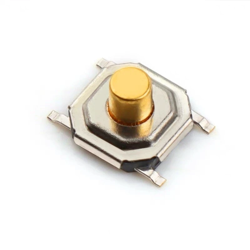 50 stücke 5,2x5,2mm (4*4) H = 1,5/1,6/1,7/2,0/2,5/3,0/4/5/6/7/8/9mm Momentary Metall Tact Push Button Schalter 260GF SMT 4PIN Schlüssel Taste – Detail 5