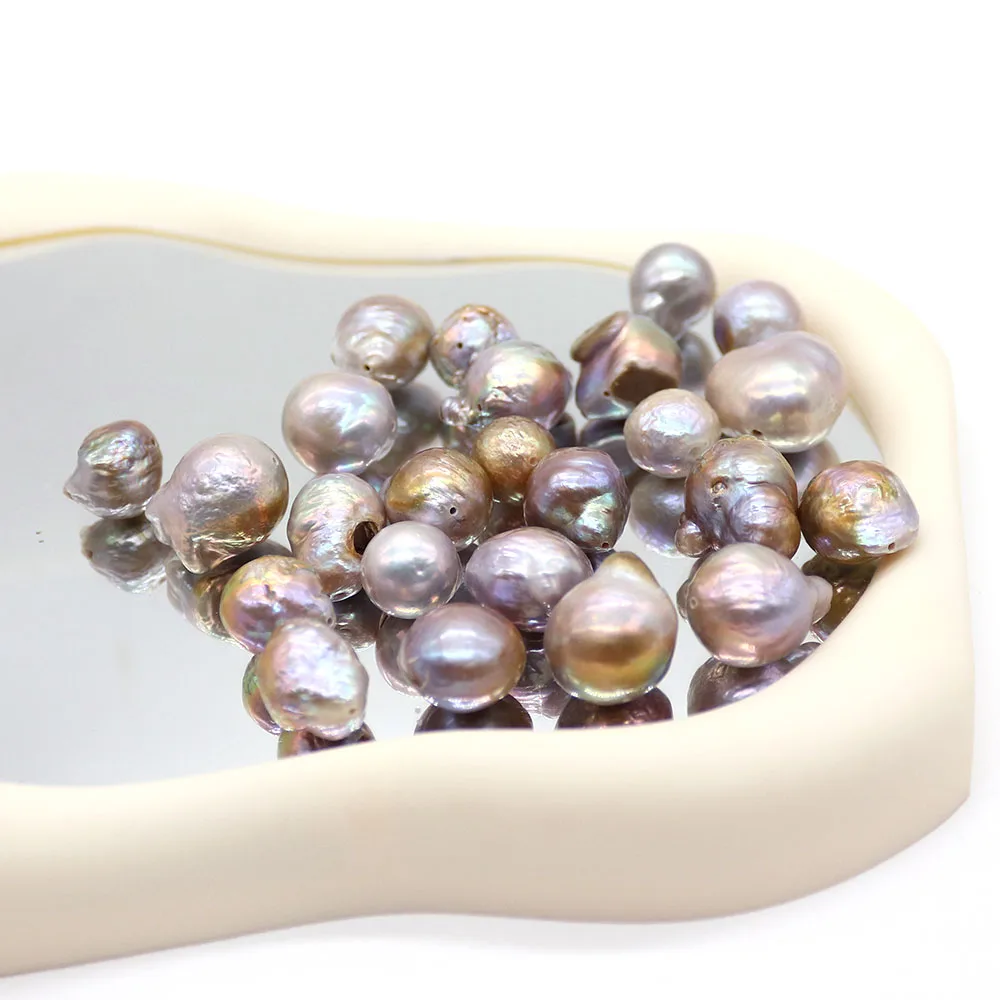 Natural Freshwater Dyed Irregular Shape Edison Purple Pearls Loose Beads DIY Necklace Jewelry Accessories Random Delivery