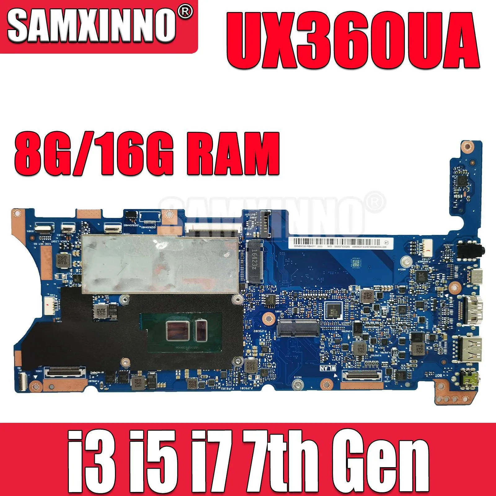 

SAMXINNO UX360UA Mainboard For ASUS UX360UAK UX360U UX360 TP360UA Laptop Motherboard I3 I5 I7 6th/7th Gen CPU 8GB 16GB RAM