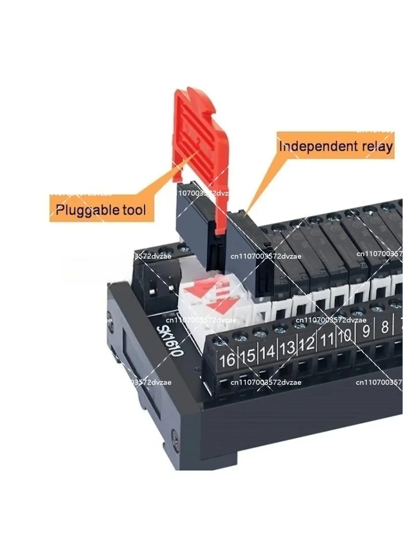SK/SY Series Relay Module PLC Amplifier DIN Rail Board Pluggable relay 4/6/8/10/12/14/16 Channel 5V/12V/24V NPN/PNP Compatible