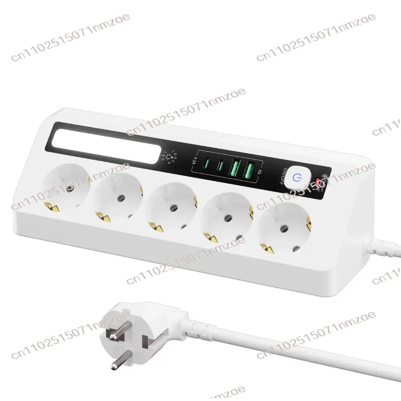 Corner Socket Touch Three-color Night Light European Extension Cable Triangular Desktop