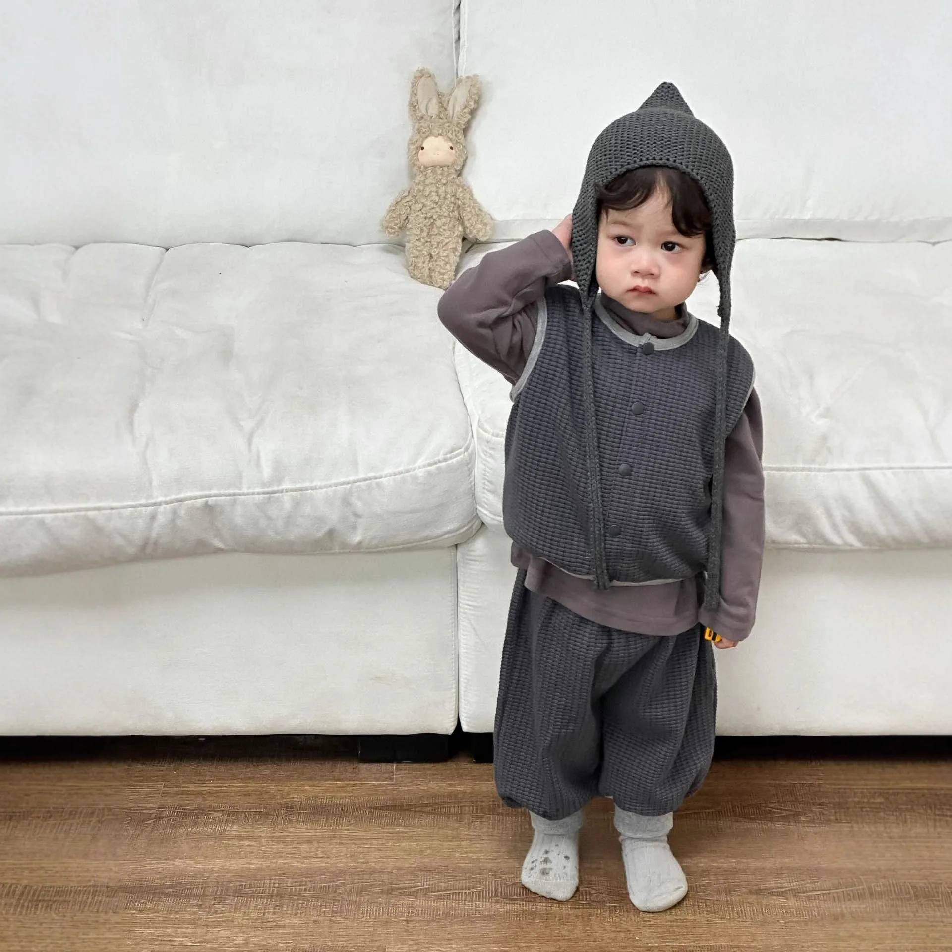 Children Set Spring Autumn 2026 New Baby Clothes Korean Children Boys Vest Casual Pant Two-piece Set