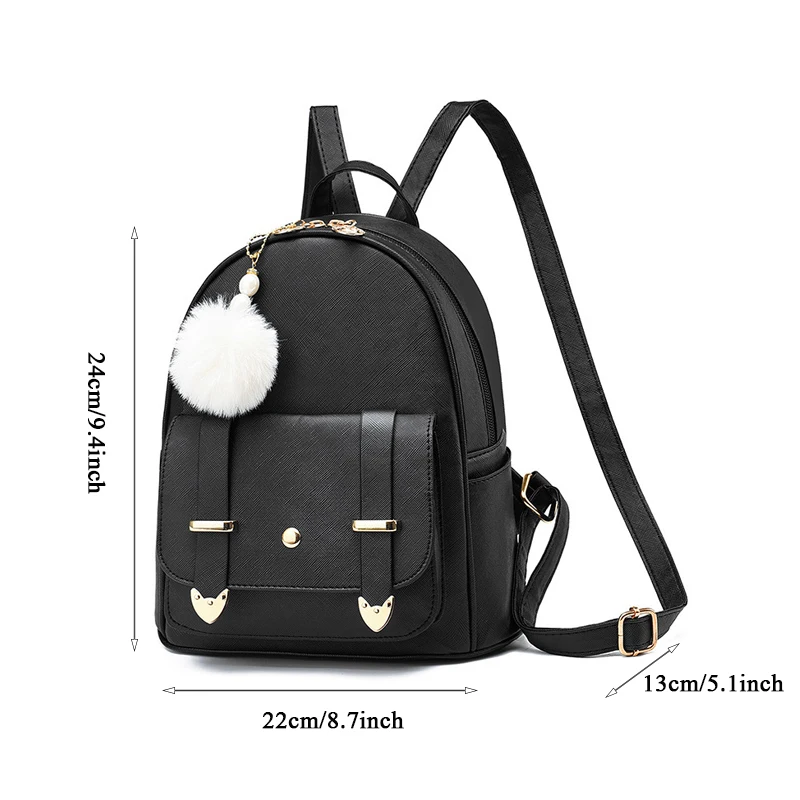 Female Backpack PU Small Teenage Girls Fashion Leisure Zipper Shoulder Bag Knapsack High-capacity Women Mini School Backpack