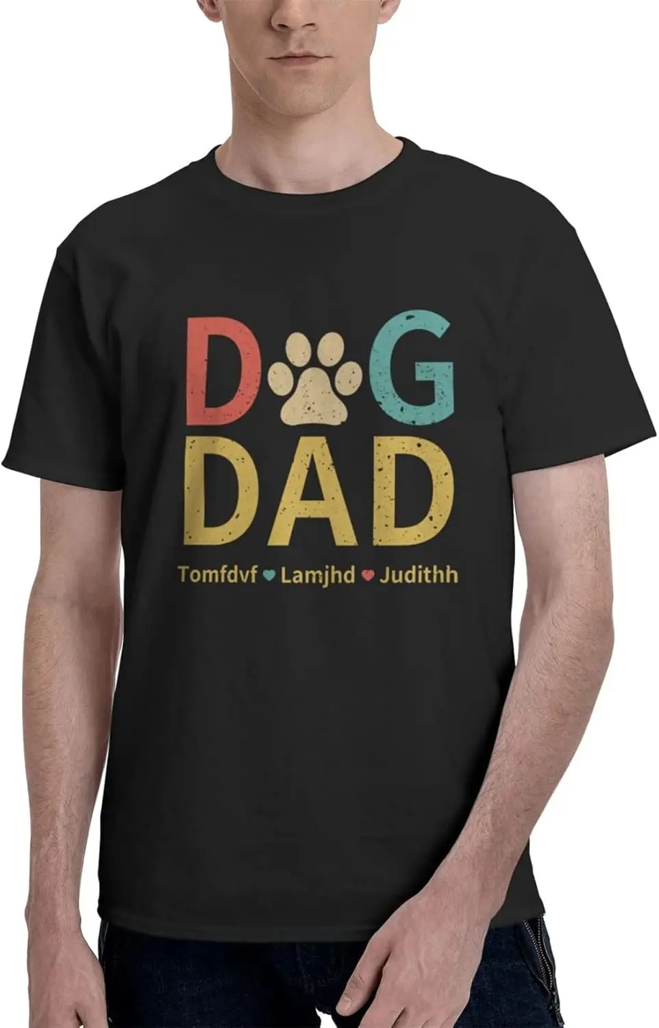 Personalized Dog Dad Shirt for Men Best Dog Dad Ever Hands T Shirt Fist Bump Tee Father's Day Shirt Gift for Dog Lover, Daddy