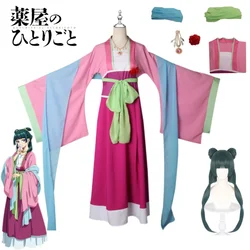 Maomao Cosplay Costume Wig Anime The Apothecary Diaries Pink Dress op Hairpin Kusuriya No Hitorigoto halloween Party for Women