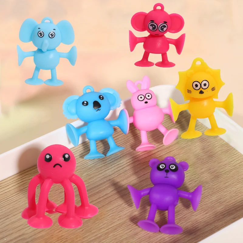 Animals Suction Cup Toy, Multicolored Textured Sucker, Interactive Toys For Kindergarten, Gift For 3+Years Children