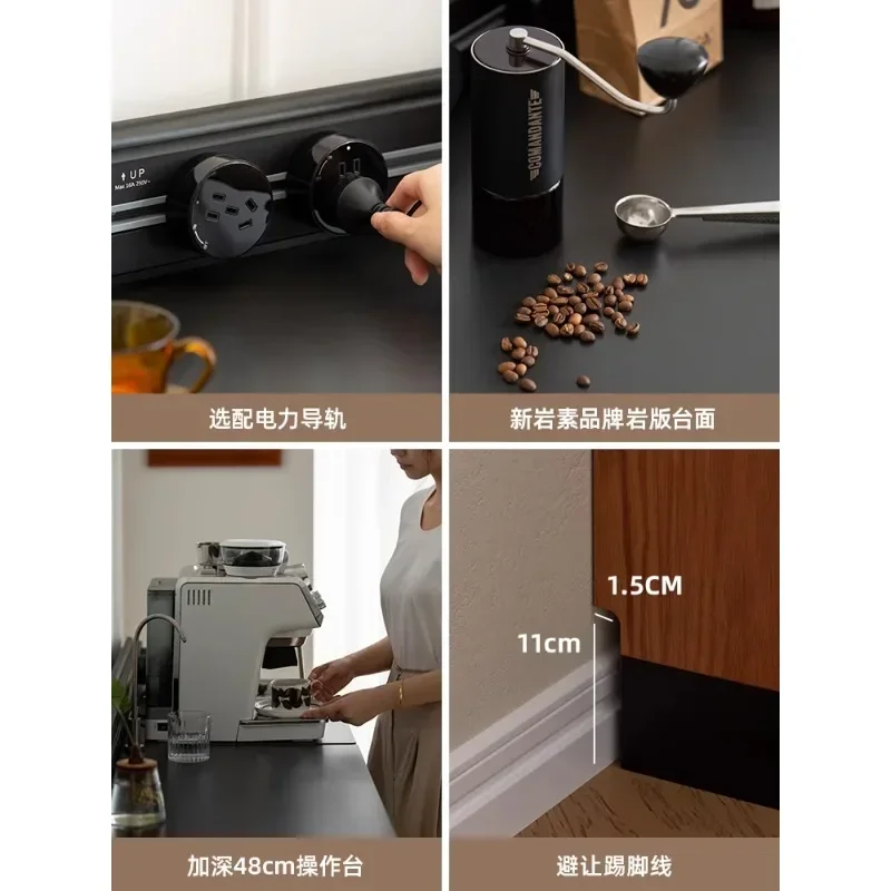 

Модульный комбинированный боковой шкаф-тумба для кофе, пристенный, с столешницей из каменной плиты, для дома, кухни, ресторана, чайный шкаф