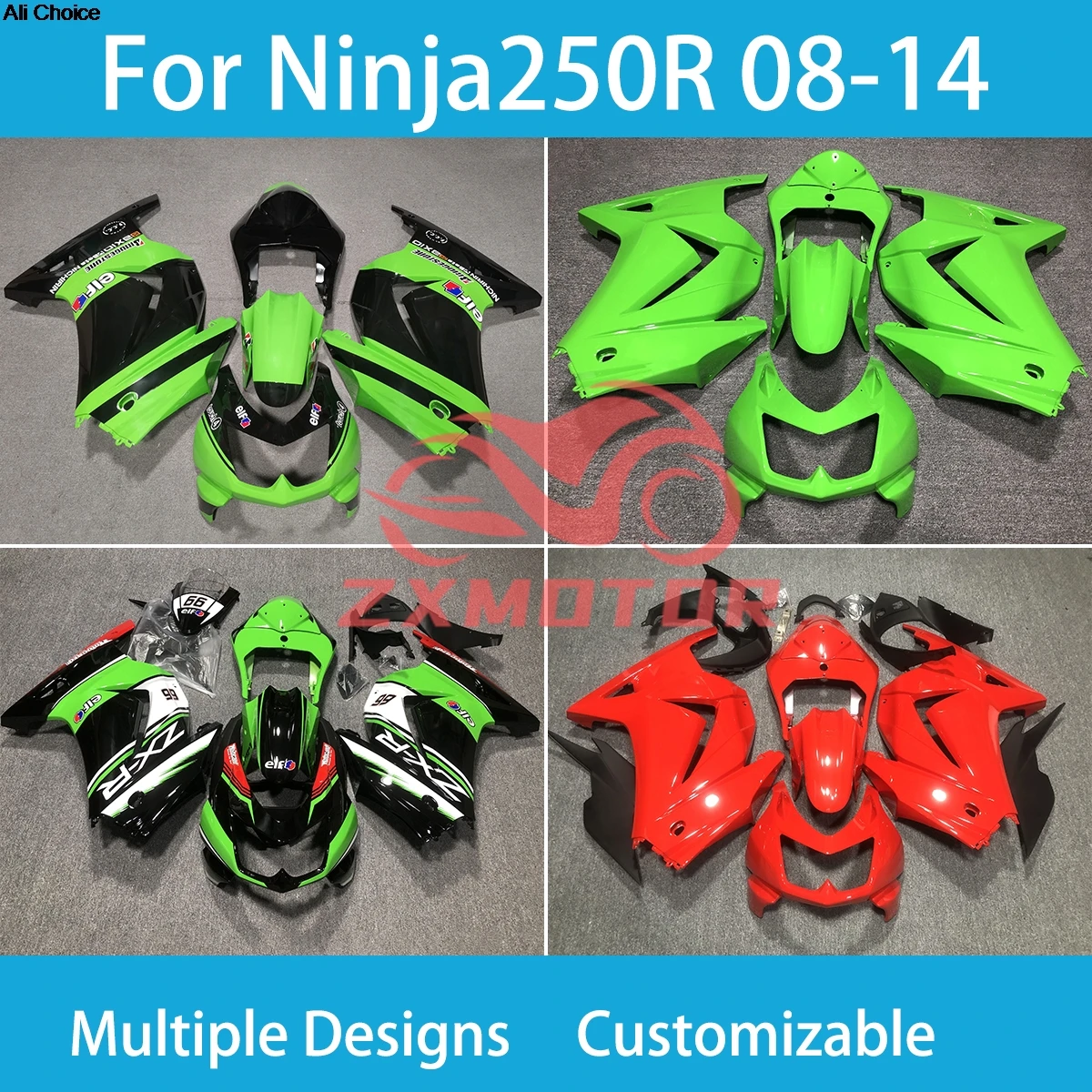 

Fairing Kit for Kawasaki ZX250R 08 09 10 11 12 13 14 15 16 ZXMT Injection Motorcycle Bodywork Fairings Ninja 250R 2008-2014