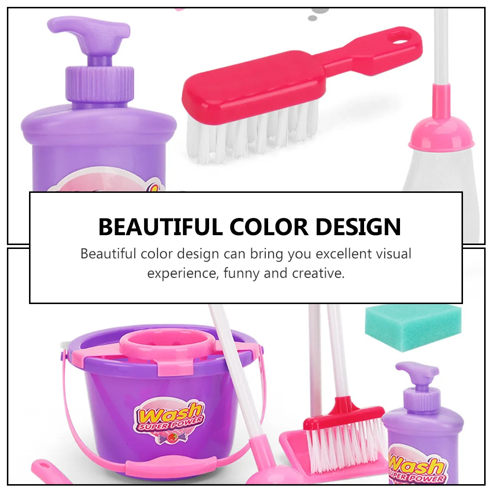 مجموعة واحدة من مكنسة كهربائية متينة للأطفال، مجموعة أدوات تنظيف بلاستيكية تعليمية ملونة، لعبة مكنسة كهربائية منزلية