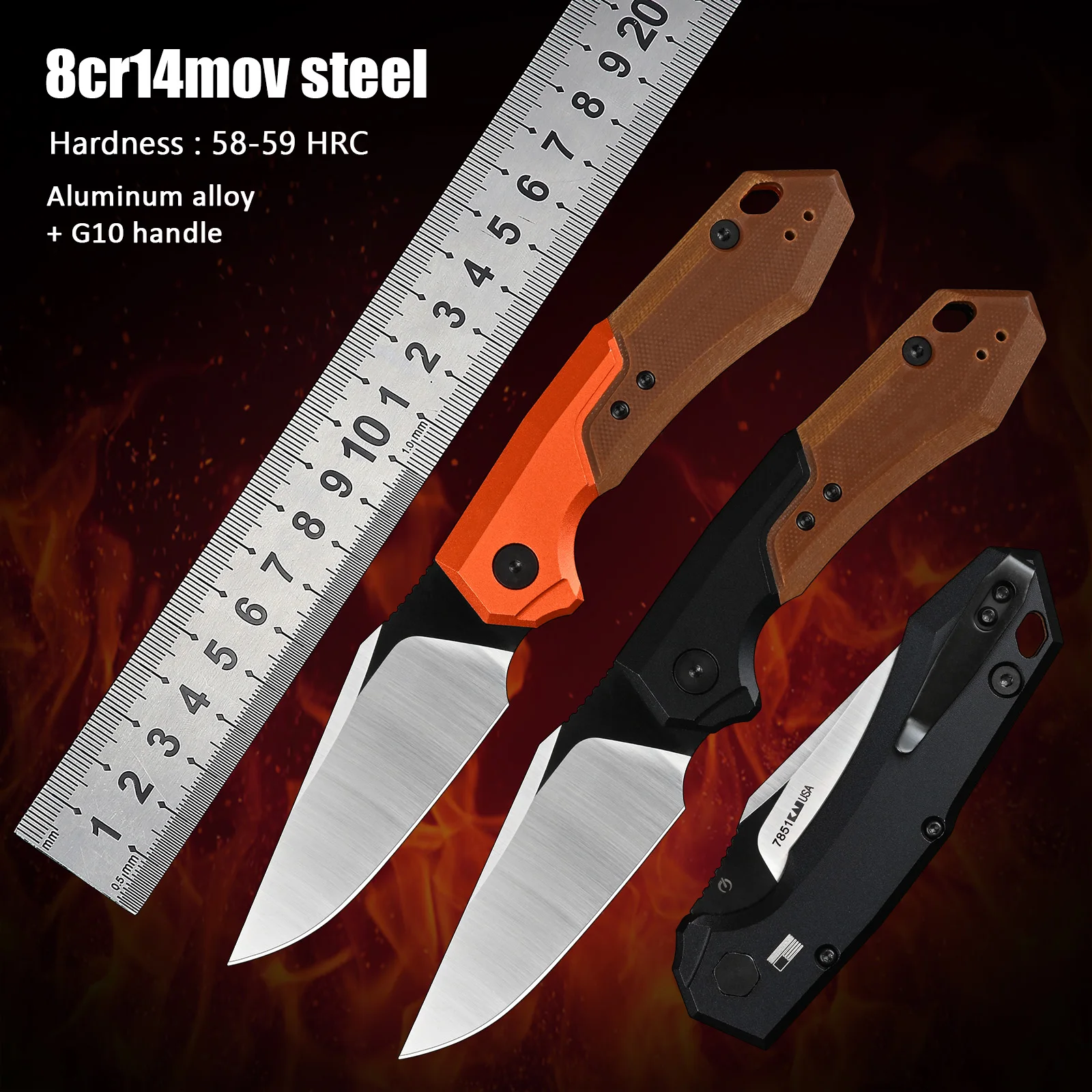 

Outdoor Tactical Pocket Knives Self Defense EDC Tool Utility Survival Folding Knife Hunting G10