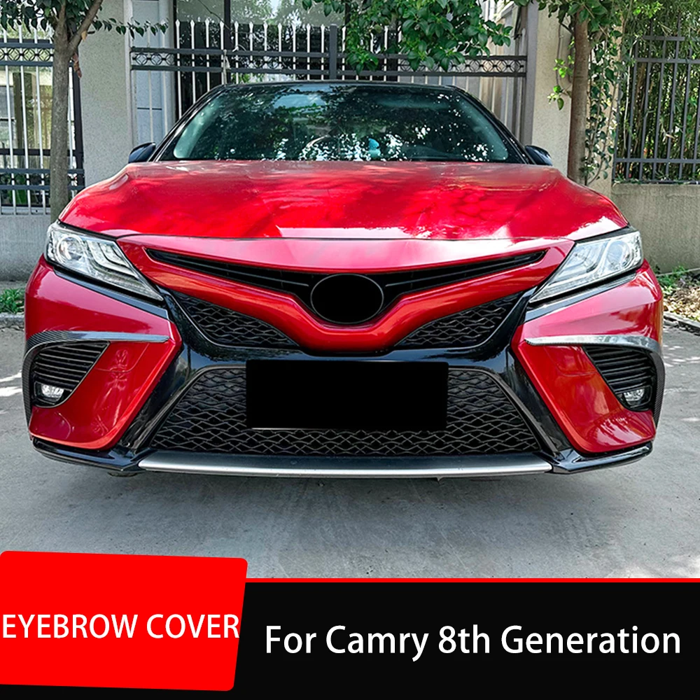 For Toyota Camry 8th Generation 2018 2019 2020 Car Front Bumper Splitter Lip Light Frames CoverDiffuser Sticker Sport Body Kit