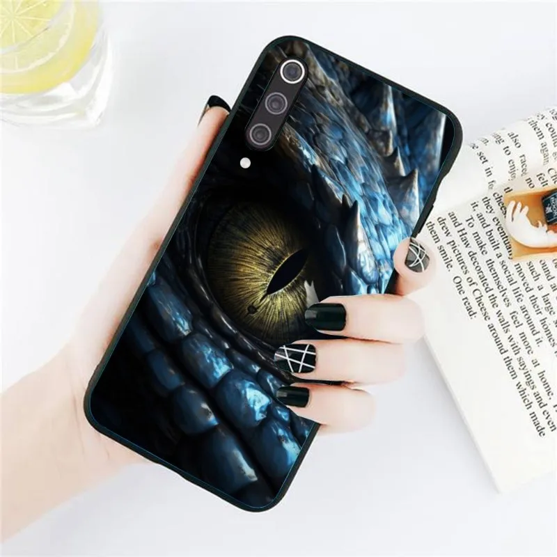 Capa de telefone inteligente Dragon Eye para Xiaomi, capa macia preta, Redmi Note 11, 10, 9T, 8, 7 Pro, 9, 9A, 9C, 8