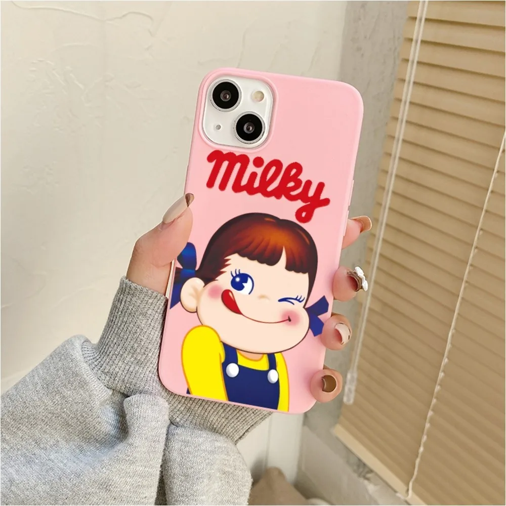 Fujiya Milky Peko Chan Phone Case For Iphone 11 13 14 Pro Max X Xr Xs Max Se2020 12mini Pink Cover Case